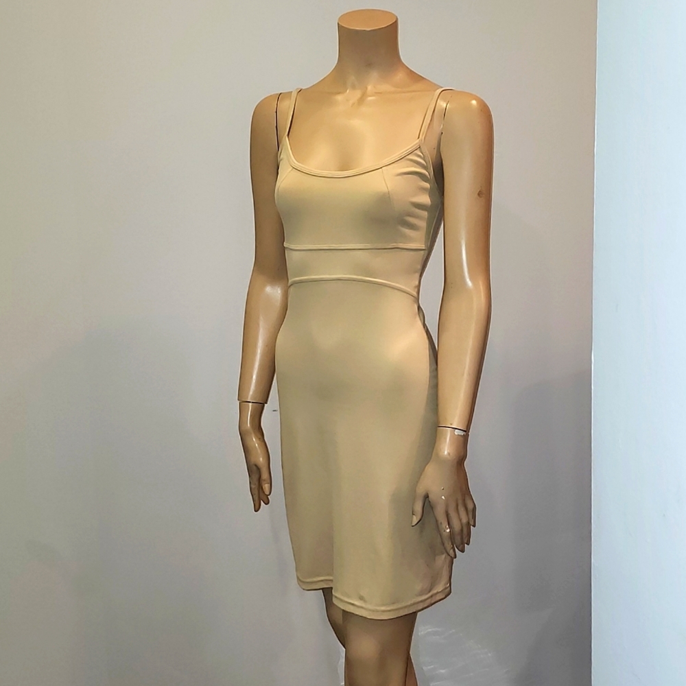 Bisou Bisou vintage beige nude color bodycon slip dress size small - Picture 4 of 8